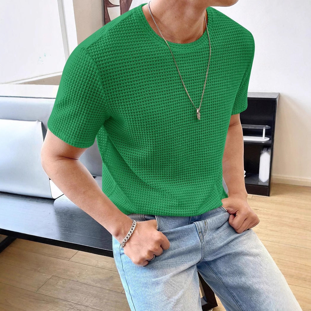Men's Casual Loose Solid Color Short Sleeve T-Shirt T-Shirts