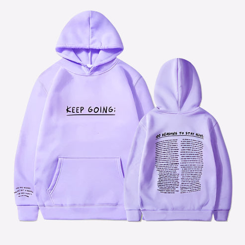 100 Reasons To Stay Alive Hoodie Lavender