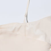 Daphne™ | White Oblique Shoulder Sling Pleated Dress Dresses