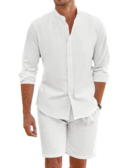 Men’s Beach Shirt & Drawstring Short Set White Shirts