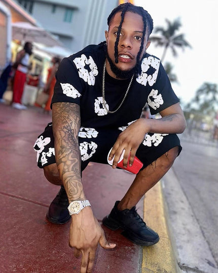 Men's Denim Tears Cotton Flower 3D Printed Shorts Set Shorts