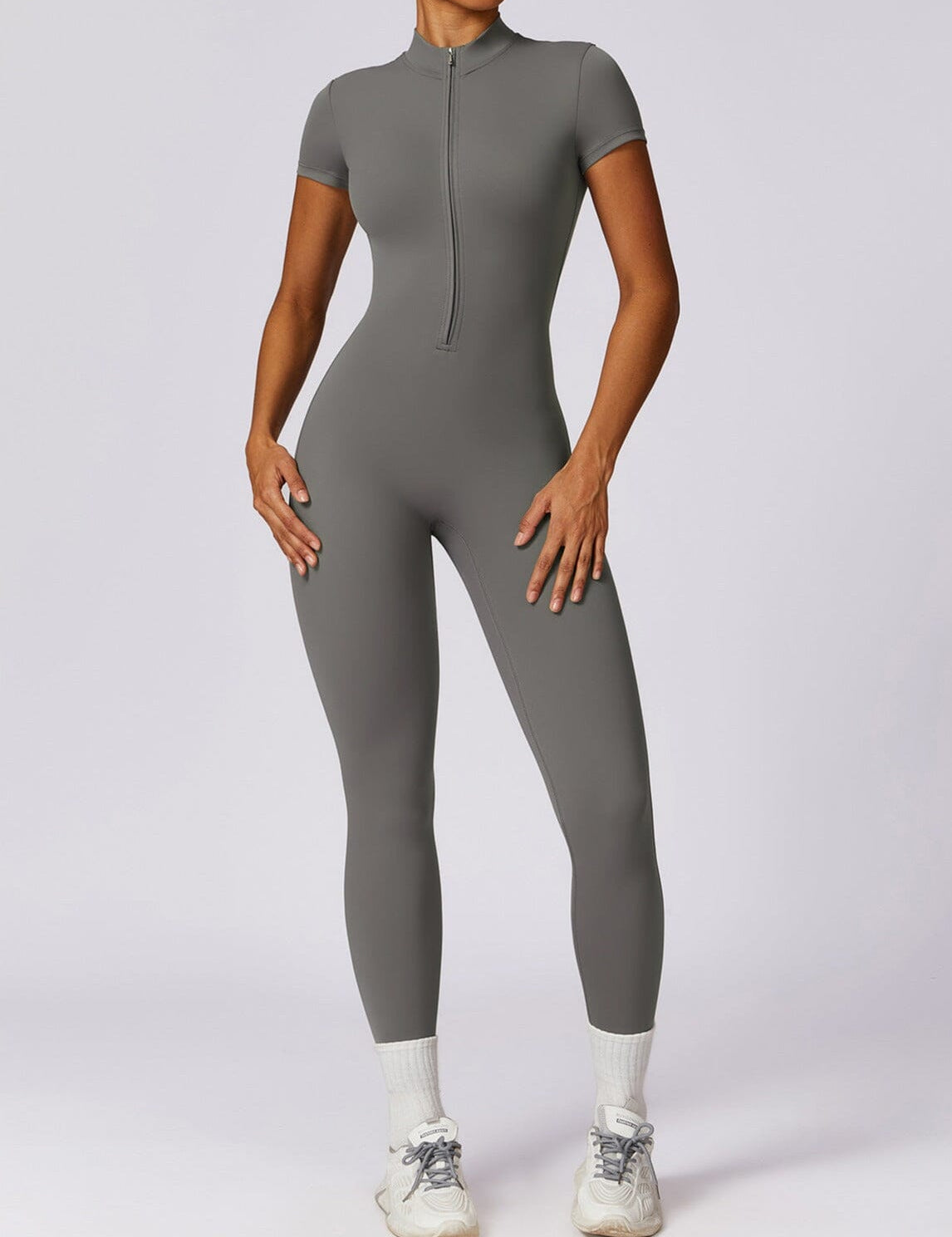 Women's Sportswear Gym Jumpsuit Hemp Gray Jumpsuit