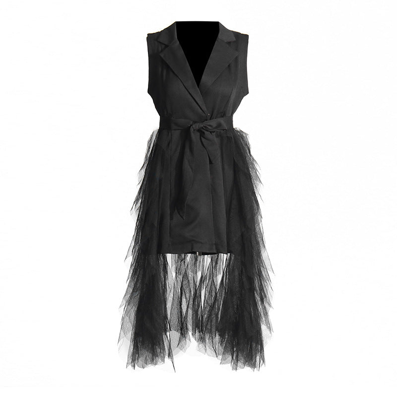 Paisley™ | V-Neck Suit Mesh Curve-Enhancing Splicing Dress Dresses