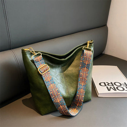 Handwoven Rattan Crossbody Bag Green Handbags