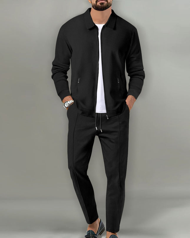Jude | 2-piece with long pants and zip-up jacket Black