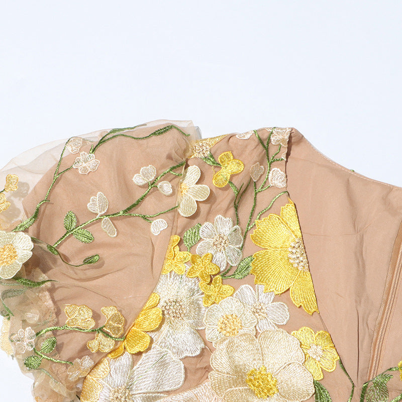 Emilia™ | Floral Puff Sleeve Midi Dress Dress