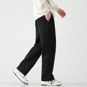 Men's Chenille Silver Stripe Wide-Leg Lounge Pants Trousers