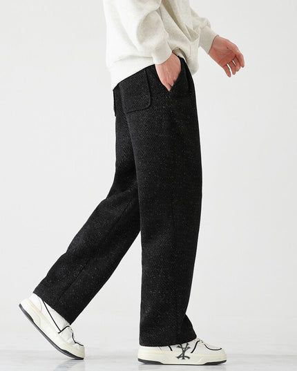 Men's Chenille Silver Stripe Wide-Leg Lounge Pants Trousers