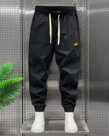 Japanese-Style Retro Workwear Jogger Pants Black Pants