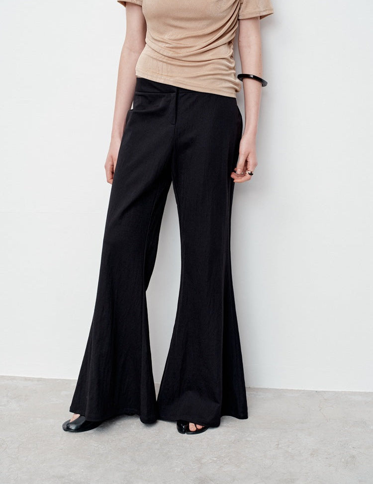 Elara | Bell-Bottom Pants Black Women Pants