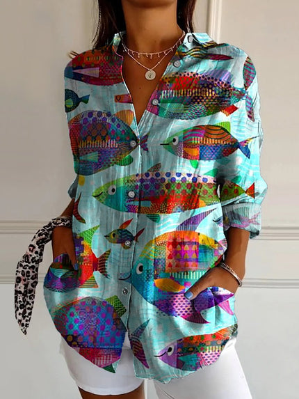 Women’s Floral Stand‑Collar Shirt SN1810MU Shirts