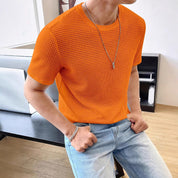Men's Casual Loose Solid Color Short Sleeve T-Shirt T-Shirts