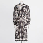 Tatiana™ | Printed Lace-up Waist-Cinching Dress Dress