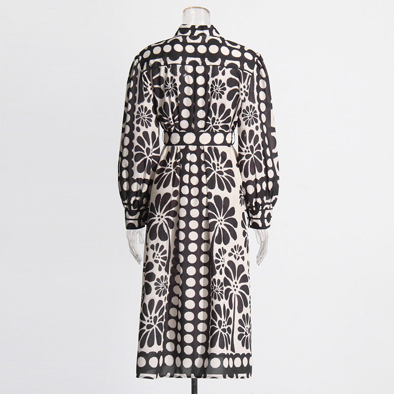Tatiana™ | Printed Lace-up Waist-Cinching Dress Dress