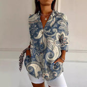 Women’s Floral Stand‑Collar Shirt Shirts