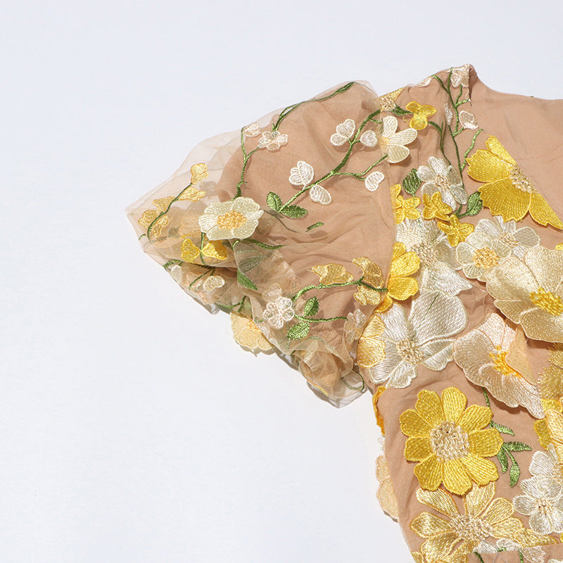 Emilia™ | Floral Puff Sleeve Midi Dress Dress