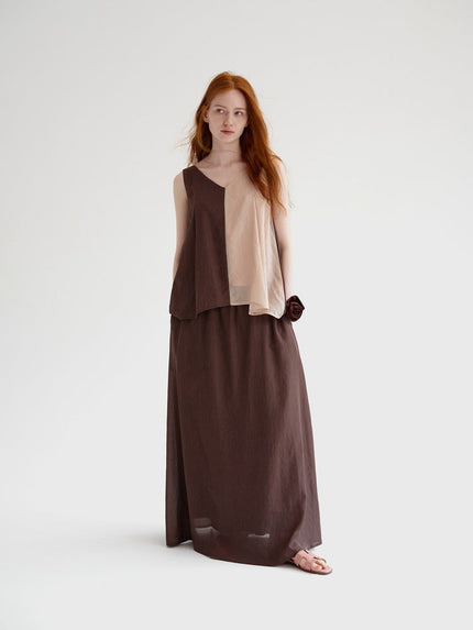 Blythe™ | Contrasting Vest Style Suit Brown Two piece set