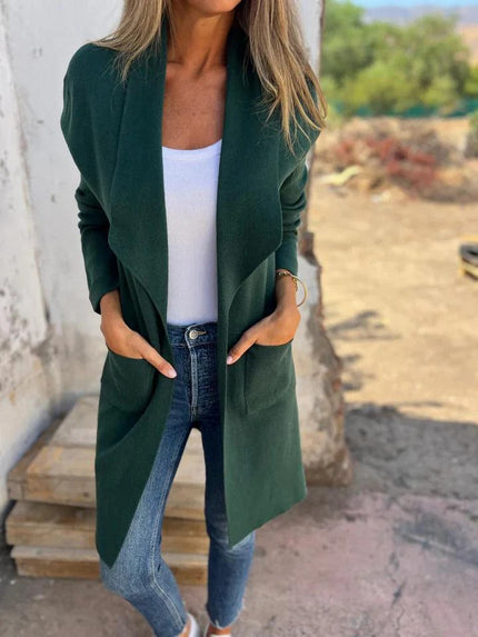 Lena | Soft Knit Cardigan Dark Green Cardigans