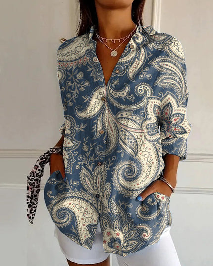 Women’s Floral Stand‑Collar Shirt YJ4967MC Shirts