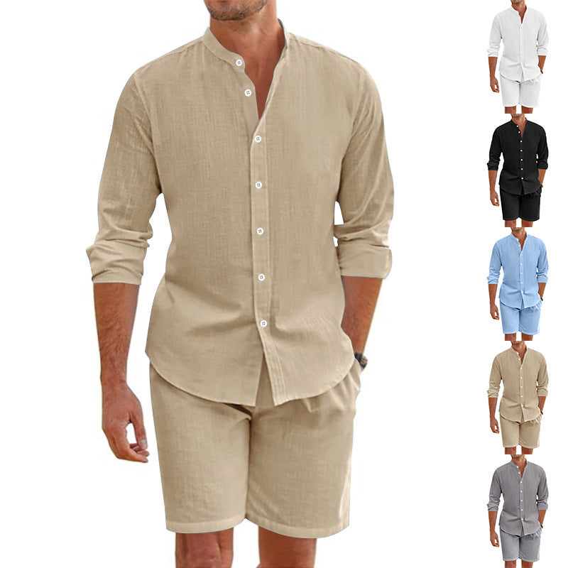 Men’s Beach Shirt & Drawstring Short Set Shirts