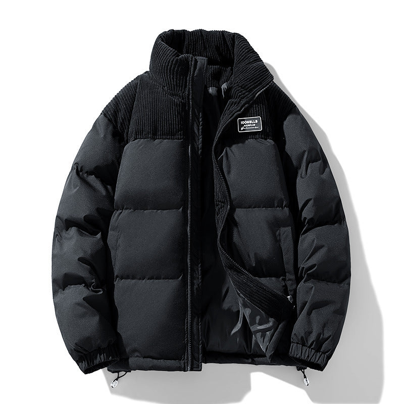 Wide Wale Corduroy Quilted Jacket Black Puffer Jacket
