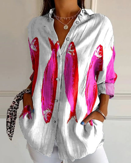 Women’s Floral Stand‑Collar Shirt SN1824MU Shirts