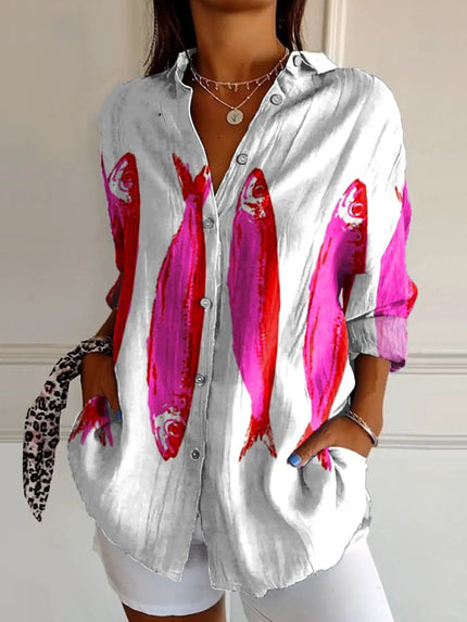 Women’s Floral Stand‑Collar Shirt SN1824MU Shirts