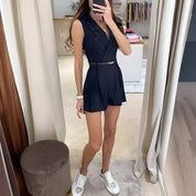 Women's Sleeveless Linen Jumpsuit Jumpsuit