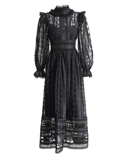 Mackenzie™ | Turtle Necked Lace Long Sleeved Dress Dresses