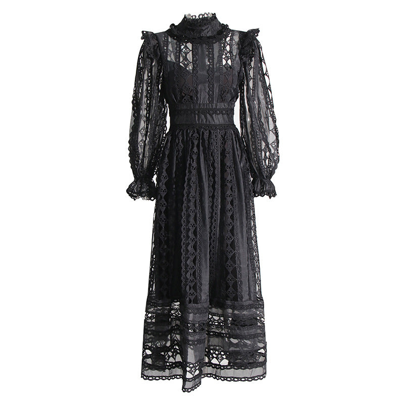 Mackenzie™ | Turtle Necked Lace Long Sleeved Dress Dresses