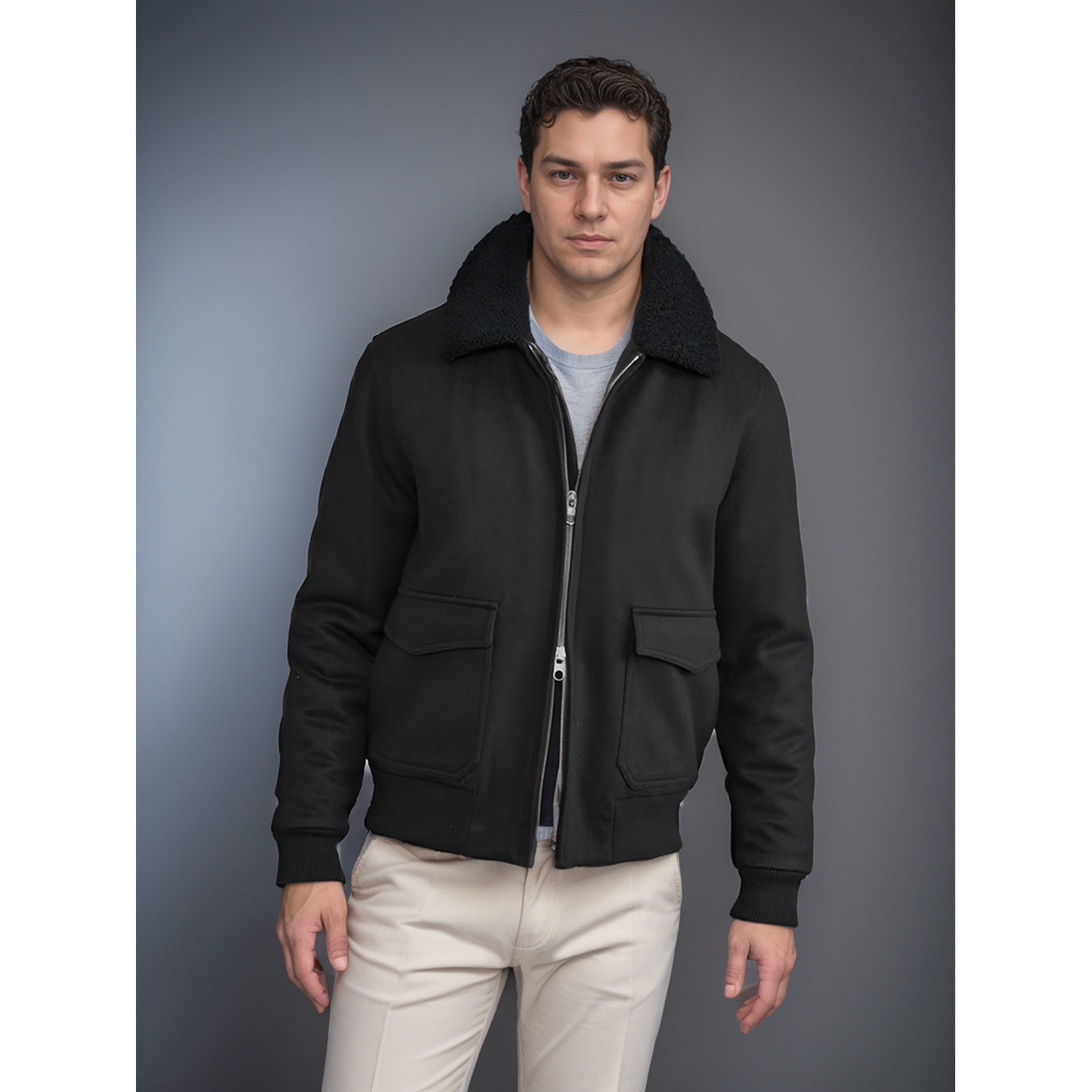 Jason | Casual Zip-Up Jacket Black