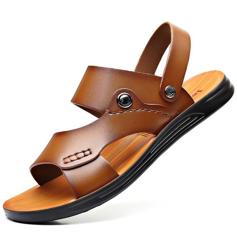 Marlow™ Leather Block-Heel Slide Sandals Sandals
