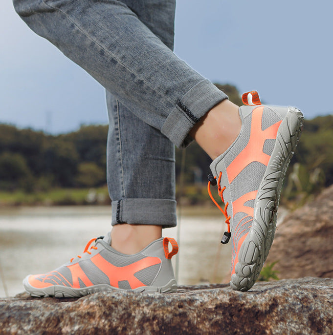 Men's Breathable Hiking Shoes Grey-orange Hiking Shoes