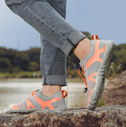 Men's Breathable Hiking Shoes Grey-orange Hiking Shoes
