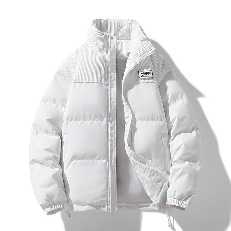 Wide Wale Corduroy Quilted Jacket White Puffer Jacket