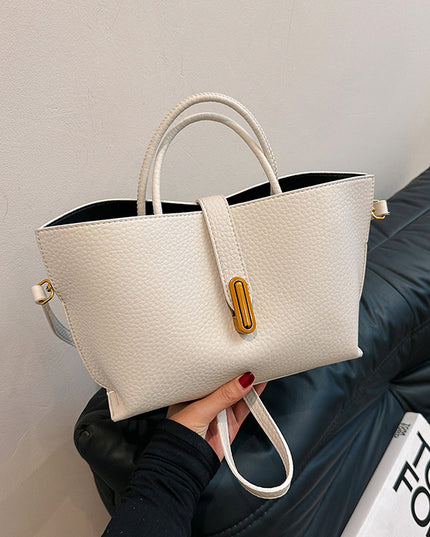 Women's Litchi Pattern Shoulder Bucket Bag – Stylish & Spacious Handbag Bag