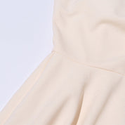 Daphne™ | White Oblique Shoulder Sling Pleated Dress Dresses