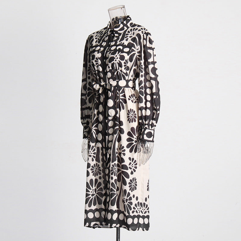 Tatiana™ | Printed Lace-up Waist-Cinching Dress Dress