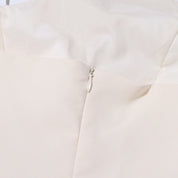 Daphne™ | White Oblique Shoulder Sling Pleated Dress Dresses