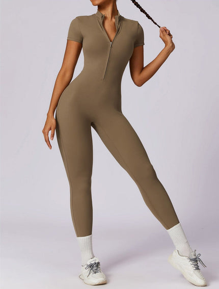 Women's Sportswear Gym Jumpsuit Camel Brown Jumpsuit