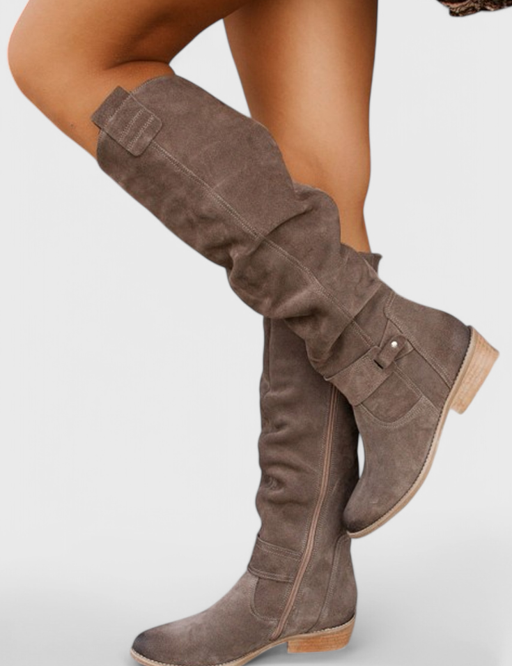 Celine Retro-Inspired High Boots Grey Boots