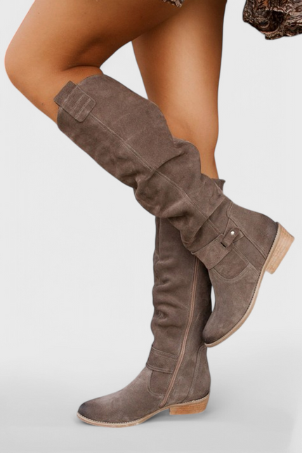 Celine Retro-Inspired High Boots Grey Boots