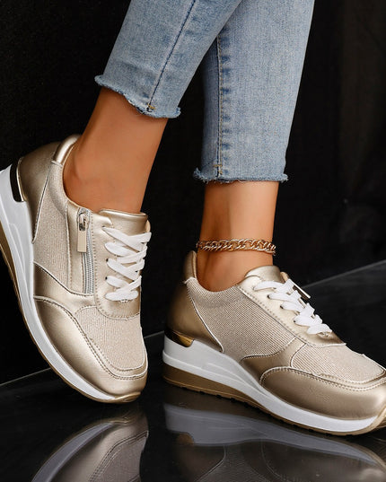 Women's Lace-Up Side-Zip Sneakers Sneakers