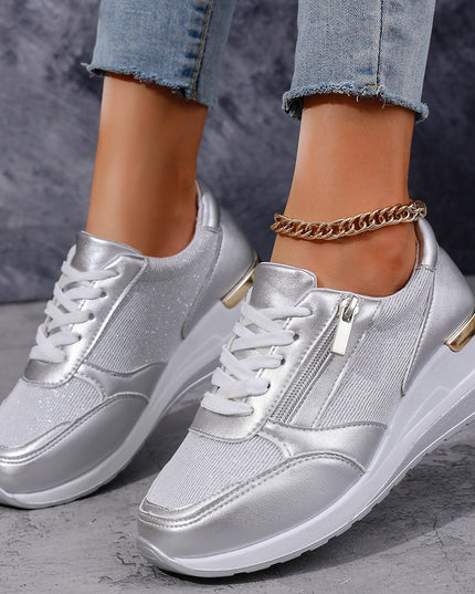 Women's Lace-Up Side-Zip Sneakers Sneakers