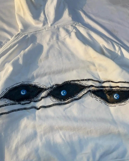 Harajuku Eye Patchwork Hoodie Men's Hoodie