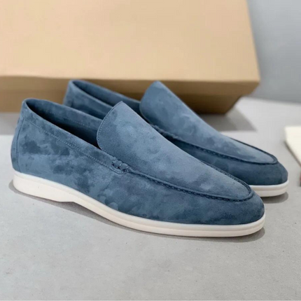 Stefano | Suède Loafers Misty Blue Loffers