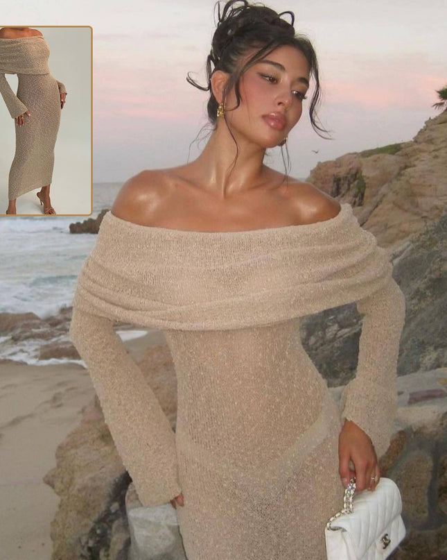 One-Shoulder Knitted Maxi Dress Dresses