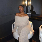 One-Shoulder Knitted Maxi Dress Dresses