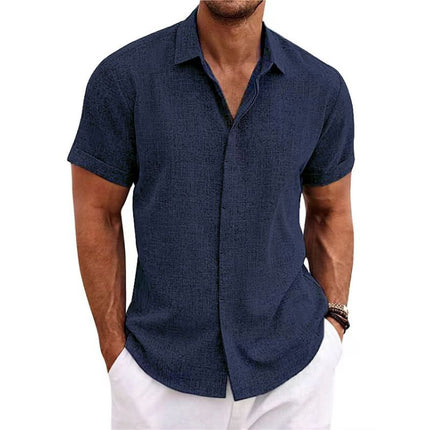 Alen | Linen Shirt Dark Blue Shirt
