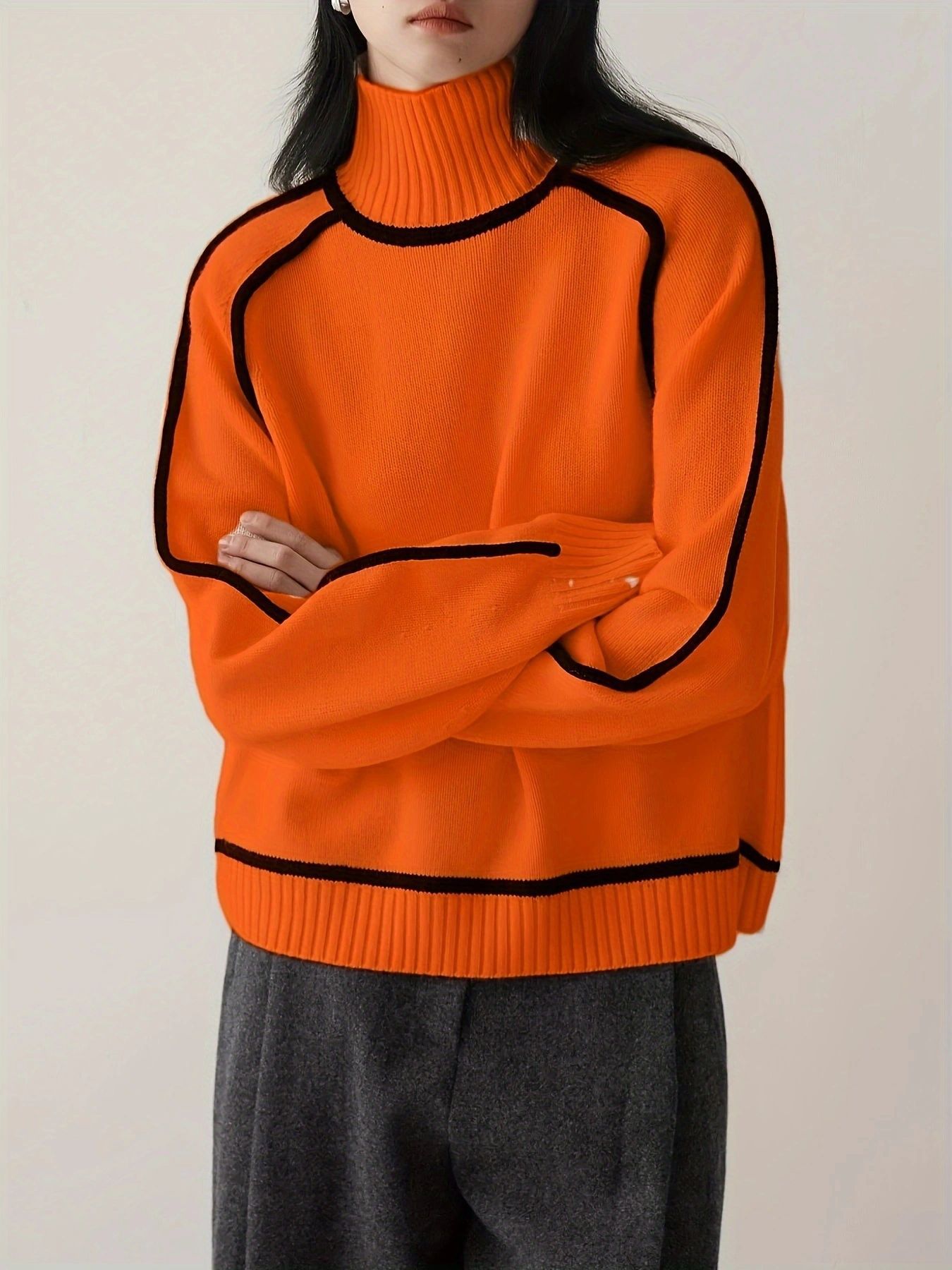 Luxe Knit Sweater Orange Sweater